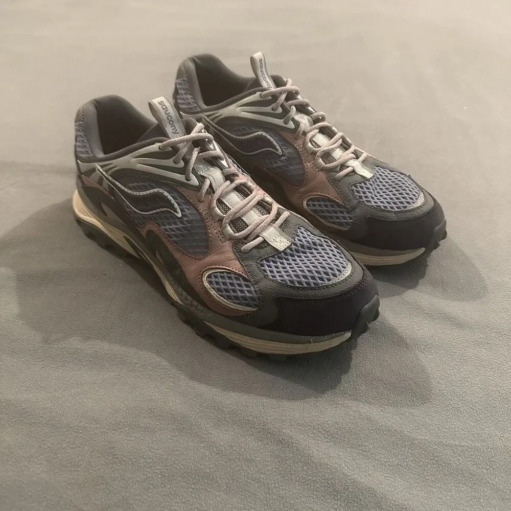 Saucony Grid Aura X Sneakers Mens 12 Blue Mulch S70902-1 Running Hiking Chunky